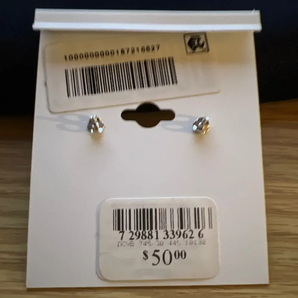 Giani Bernini Cubic Zirconia Sterling Silver Post Earrings New - Picture 3 of 4